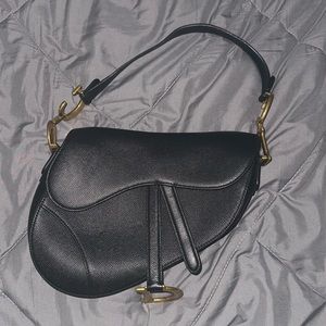 Black dior saddle bag